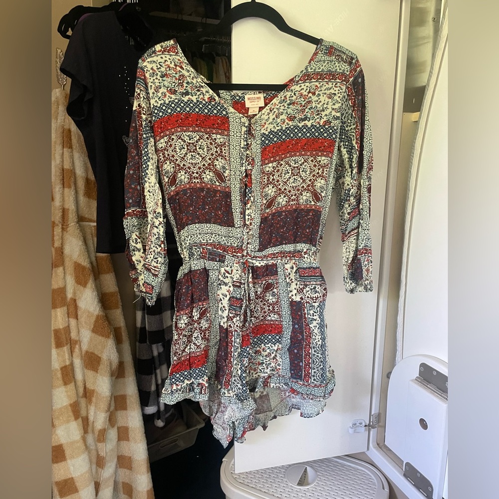 Mossimo M, multicolored patterned romper